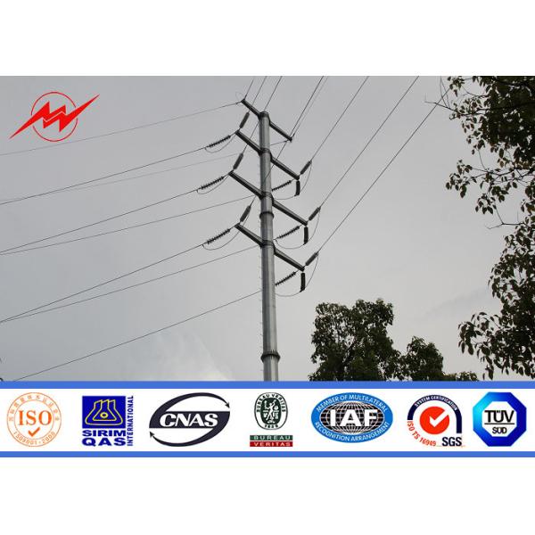 Quality 12m Q345 Bitumen Electrical Power Pole , Polygonal Steel Transmission Pole for sale