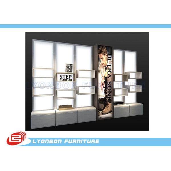 Buy cheap MDF Cubicle Slatwall Gondola Display Stands For Shoes Presenting / Melamine Finished from wholesalers