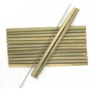 Custom Natural Biodegradable Bamboo Straws 20cm Reusable Straight Straws With