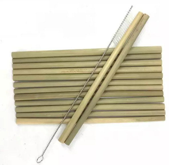 Quality Biodegradable Minor Caliber Disposable Bamboo Straws 20cm Custom for sale