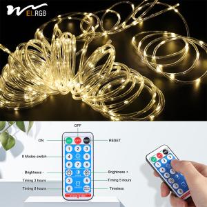 Solar Rope Light 72FT 200 LED 8 Modes IP67 Waterproof Remote Control Ideal for
