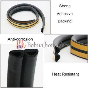 Buy cheap Big D Shape EPDM Rubber Seals Self Adhesive Anti Collision 14*12mm from wholesalers