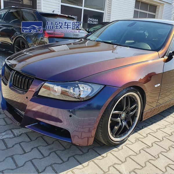 Quality Holographic Car Rainbow Chrome Vinyl Wrap Flexible Scratch Resistant for sale