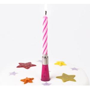 Buy cheap Swirl Pink White Striped Musical Birthday Candle Pillar Shape No Odor 5 Min Burning product