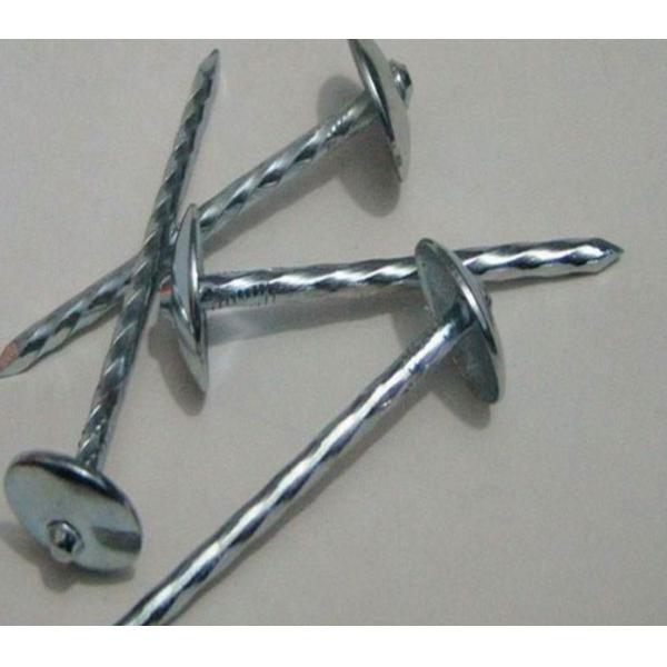 Quality Umbrella Head Metal Working Tools , Q195 Galvanized Roofing Nails Twisted Shank for sale
