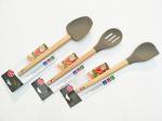 Buy cheap Bamboo and Silicone Gray Eco-Friendly Bamboo and Silicone Kitchen Utensil Set for cooking from wholesalers
