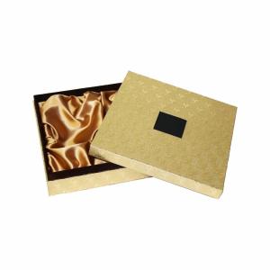 Buy cheap Gold Debossed Cardboard Paper Box Square With Satin Foam Tray from wholesalers