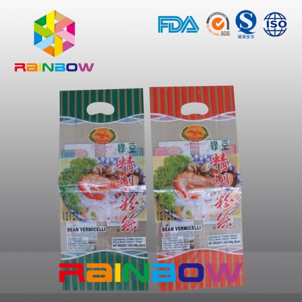 Quality Custom Logo Back Side Sealing Plastic Pouches Packaging With A Hang Hole For Dry Noodles for sale