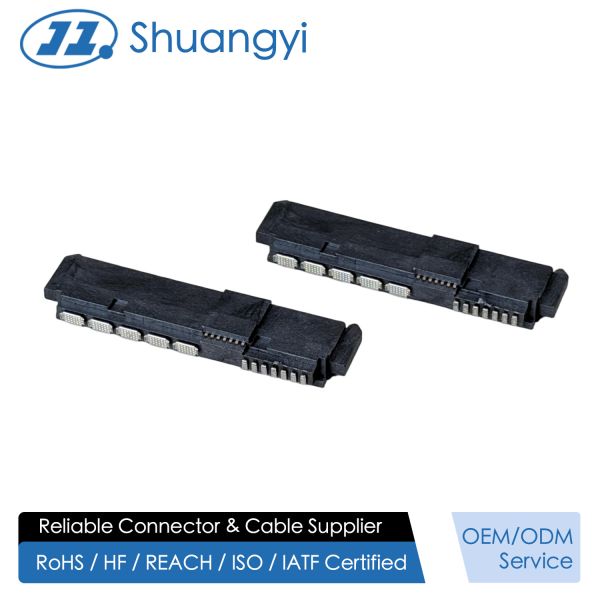 Buy cheap SAS 29P Right-Angle Solder wire Female Cable Connector with Positioning Peg, 15U" Gold-Plated Electronic Electrical terminals Signal Connector for from wholesalers