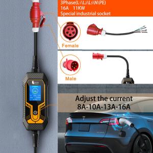 Buy cheap 11KW 16A 3 Phase EV Portable Charger Type2 EVSE Charging Box CEE Plug 32A 7KW 11kw TYPE 2 IP66 from wholesalers