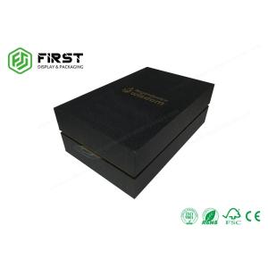 Full Matte Black Printed High End Recycled 2-Piece Rigid Cardboard Gift Boxes