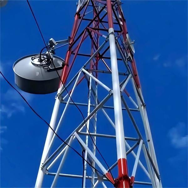 Quality Cell Site Signal Transmission Triangle Steel Guyed Pole Tower Guyed Communication Tower for sale