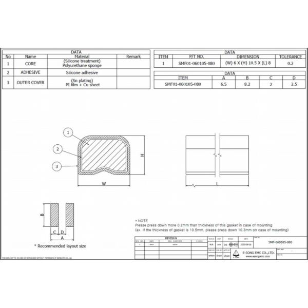 Quality 10.5mm Conductive Shielding Gasket Electronic , AU EMI Shielding Gasket for sale