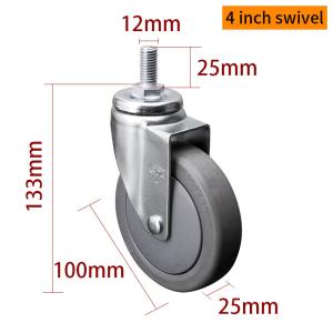 Buy cheap Light Duty Zinc Coating 4 Inch Swivel Caster Wheels 100mm 3714S-57 from wholesalers