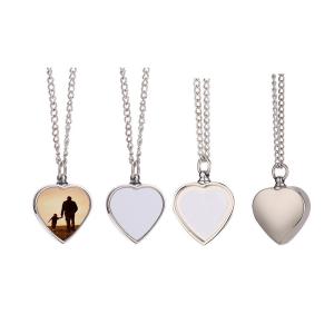 Memorial Sublimation Blank Custom Picture Photo Urn Necklace For Ashes Heart