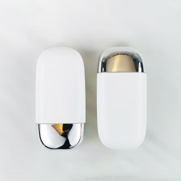 Quality Wholesale Plastic PP Sunscreen Cream Bottle with Silver Double Shell Cap in 30g and 50g Sizes for sale