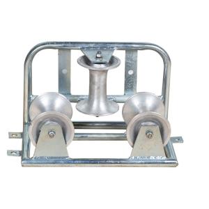 China Galvanized Triple Cable Pulling Rollers , Aluminum Cable Corner Roller on sale