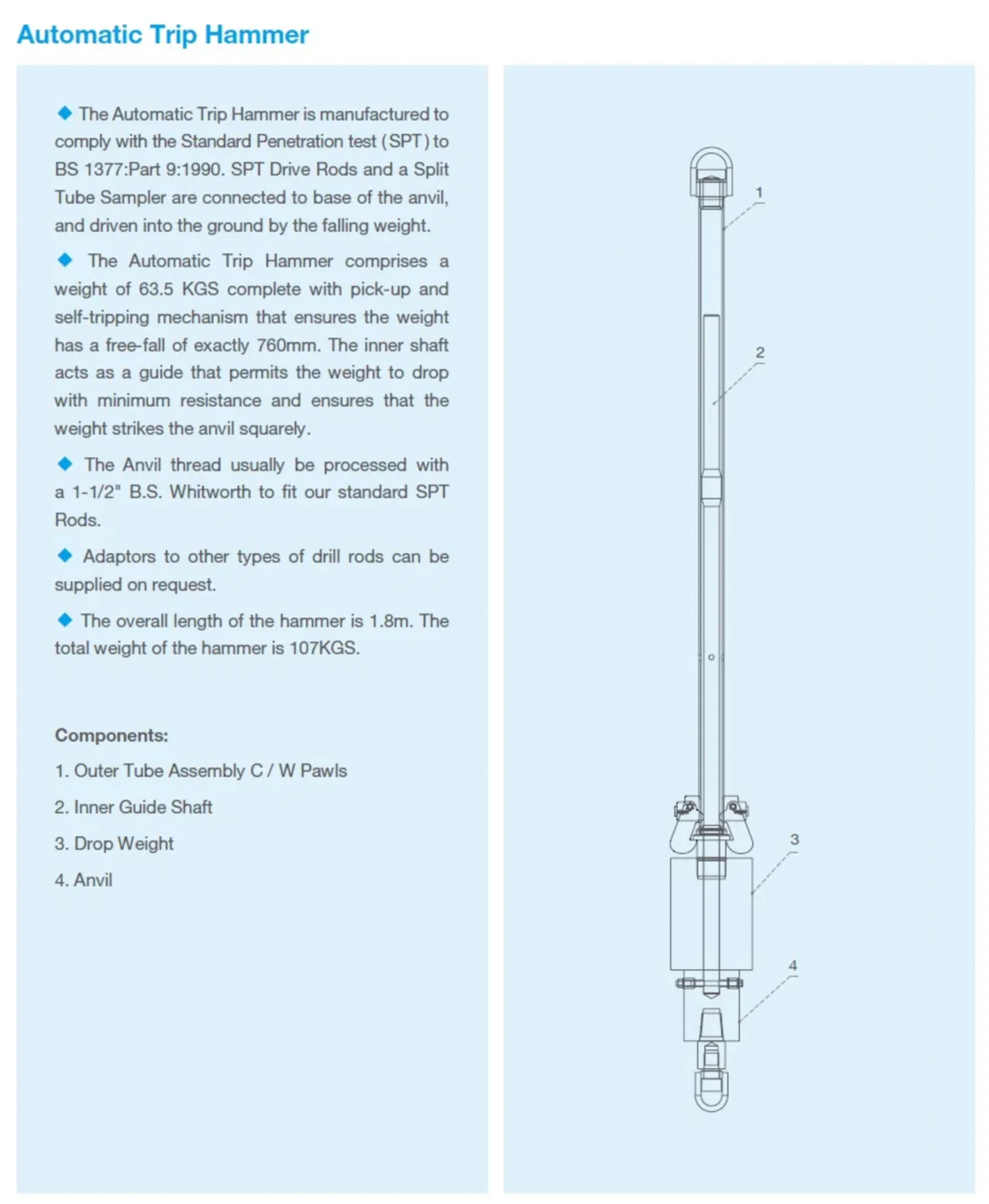 Soil Standard Penetration Test Cone Penetrometer SPT Apparatus