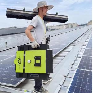 Anti-fall Logo Customized Machine For Solar Power Panel Cleaning Brush Robot