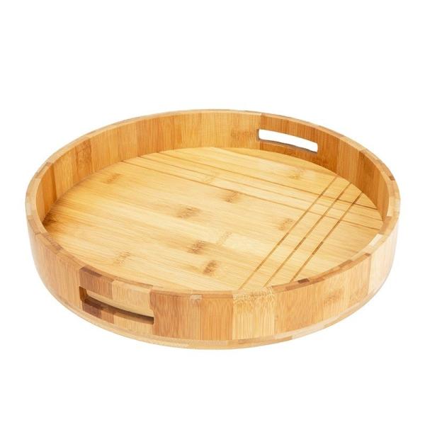 Buy cheap Customized Round Bamboo Circular Tray Serving For Kitchen Living Room Decoration from wholesalers