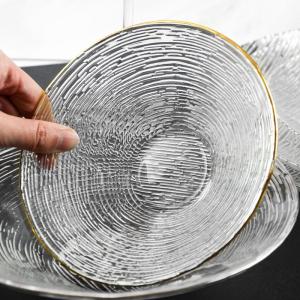 Buy cheap 4mm Thick Texture Transparent Glass Plate Cutlery Set from wholesalers