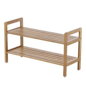 Buy cheap Fashionable Rectangular 2 Tier Bamboo Shoe Rack Household Essentials from wholesalers
