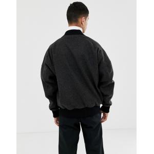 Buy cheap Embroidered Design Mens Black Wool Bomber Jacket With MA1 Pocket from wholesalers