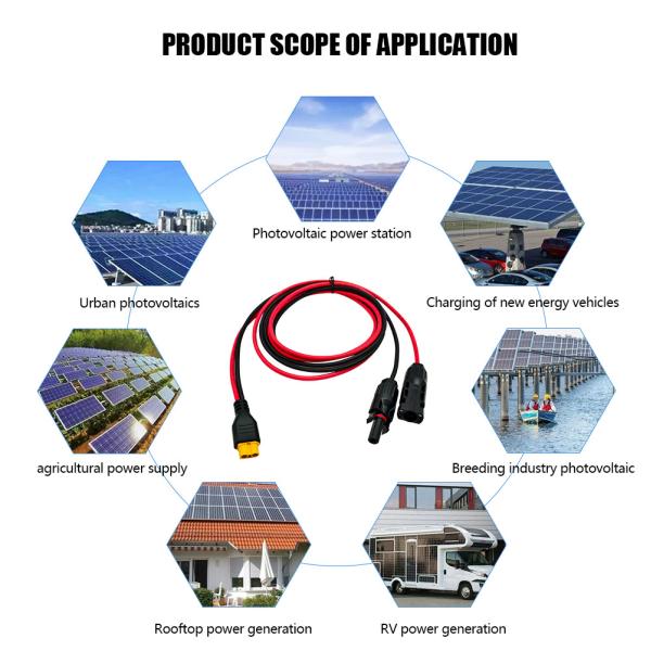 Wholesales Solar Pv System Solar Panel Cables Xt60 Terminal Connector Male Female Solar PV Cable