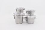 Buy cheap 4pcs 304SS Round Tea Tin Can Food Storage Canister With Plastic Lid from wholesalers