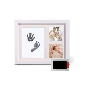 Wooden Customized Baby Hand And Footprint Picture Frame Ink Pad For Gift box
