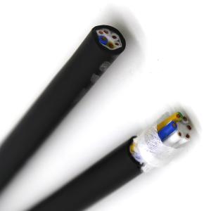 Black TRVVSP Robot Hand Control System Towline Cable , Bending Resistant