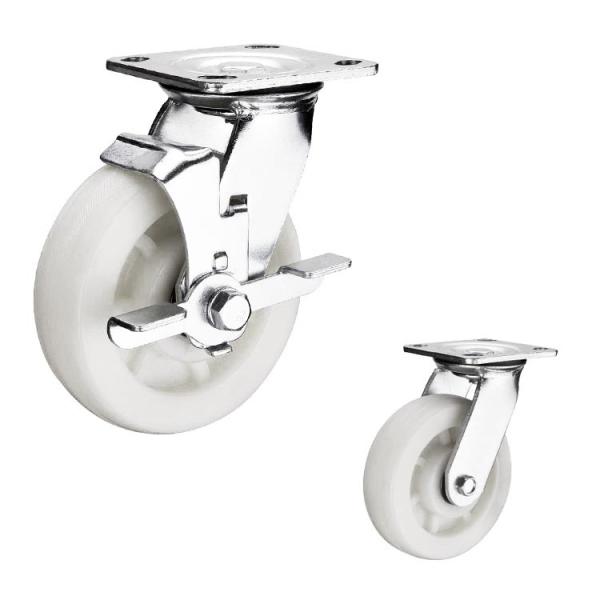 Buy cheap 400kg Loading 4" Nylon Heavy Duty Casters With Side Brake Wholesale from wholesalers