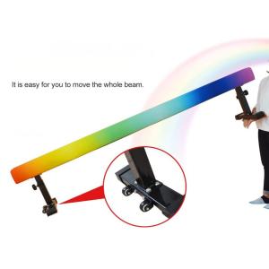 Adjustable Wheels 8ft Oval Shape Suede surface Gymnastics Training Beam