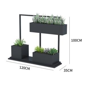 Buy cheap Outdoor 3 tier black stackable tiered metal planter tower box from wholesalers