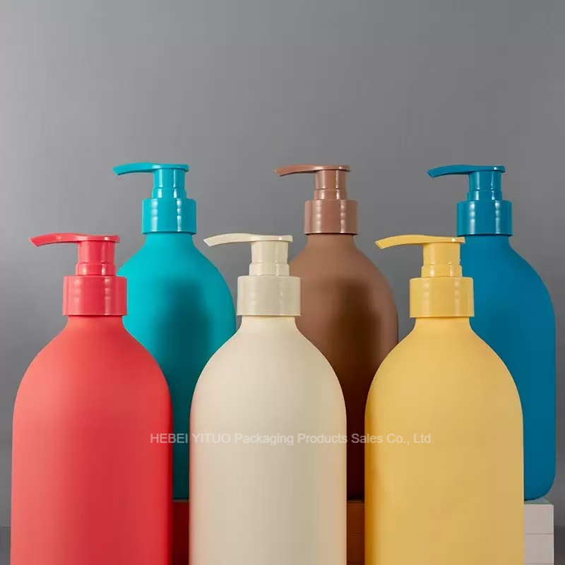 Buy cheap Brown Plastic Reusable Shampoo Containers Empty 500ml With Press Pump product