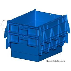 Buy cheap Heavy duty stackable attached lid turnover box, Stackable and nestable plastic shipping tote box for storage or moving from wholesalers