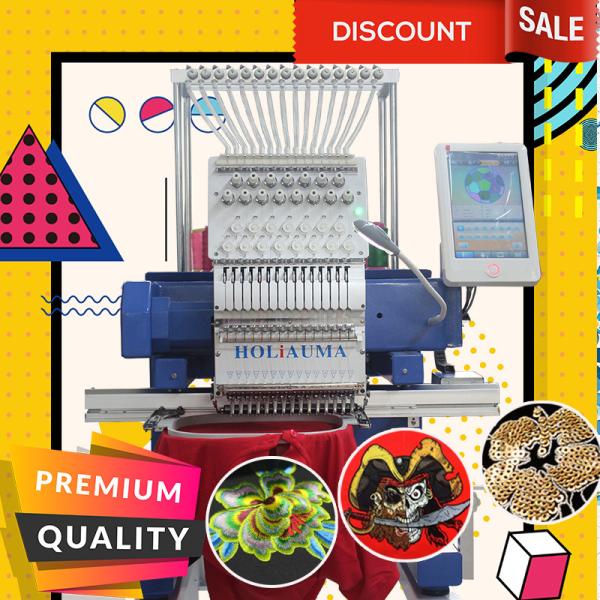 Quality Cheaper than barudan embroidery machine HO1501N 450*650mm single head cap t-shirt flat sequin 3d hat embroidery machine for sale
