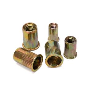 Buy cheap High Strength Flat Head Rivet Nut Manufacture Customized Pulling Nut Rivet 304 Stainless Steel Yellow Zinc Plated for Marine from wholesalers