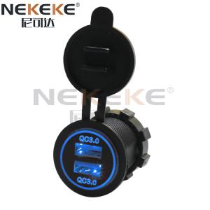Buy cheap Waterproof 12V 24V QC3.0 Power Socket , Dual Port USB Socket For Car Charger from wholesalers