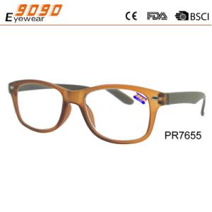 Buy cheap Fashionable unisxe reading glasses with plastic hinge, made of plastic, Power rang : 1.00 to 4.00D from wholesalers