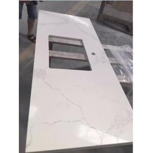 QS 5131 Standard White Quartz Bathroom Countertops Concrete White Color