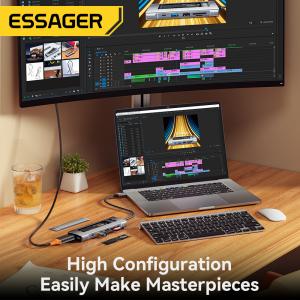 Buy cheap External Hard Drive Enclosure 8 In 1 Laptop USB C HUB 10Gbps For M.2 PCIe NVMe And SATA SSD from wholesalers