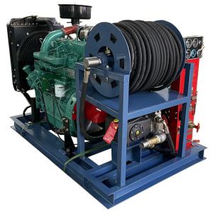 Buy cheap 4-cylinder Diesel Engine Jet Sewer Cleaning Machine with 200bar Rate Pressure and 135L/min Water Flow from wholesalers