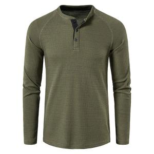Spring And Autumn 95% Polyester Solid Long Sleeve Round Collar T-Shirt For Men