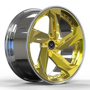 Buy cheap 22x10 Gold Disc Polished Rim For Audi Sq5 2 Piece Forged Aluminum Alloy Wheels from wholesalers