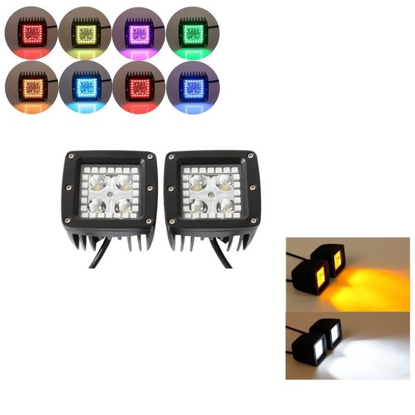 Buy cheap 3.2 inch LED work light with RGB angel eyes ring with Spot\Flood Beam a lot of color free to choose for car from wholesalers