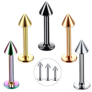 Buy cheap Surgical Steel Assorted Colors Zircon Labret Stud Lip Piercing Ear Cartilage Tragus Helix Ring Fashion Charming Jewelry from wholesalers