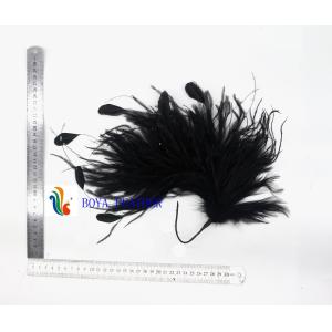 15*30 cm Ostrich Feather Plumes Flower Mount with Wire Accessory in Dyed Pattern