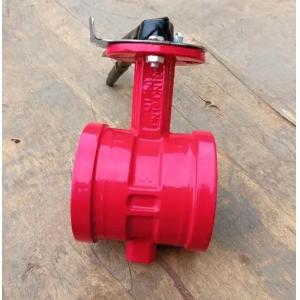 Buy cheap Manual Fire Protection Signal Grooved Butterfly Valve with Centre Sealing Rubber Seal from wholesalers