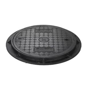 China Heavy Duty Cast Iron Manhole Cover Round Style For Construction Road Facility on sale
